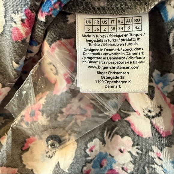 ROTATE Birger Christensen Size 2 Jojo Floral Print Midi Shirtdress - Picture 6 of 12